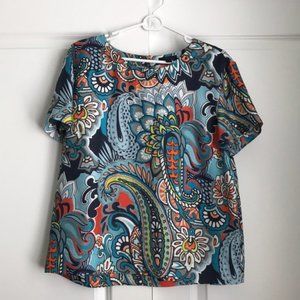 J. Crew Silk Paisley Top
